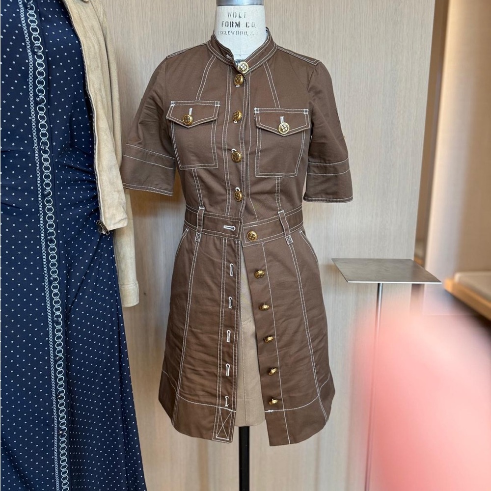 Marc by Marc Jacobs Brown Dress with Gold Buttons Size 0